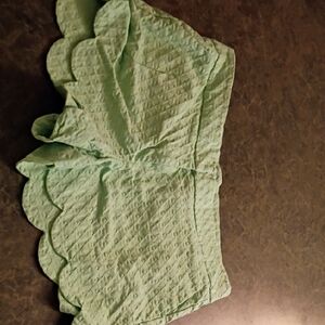 Mint Green Scalloped Shorts
